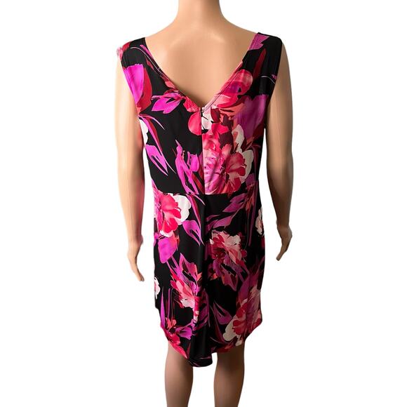 Bisou Bisou By Michele Bohbot Sleeveless Tropical Coastal Floral Dress 16 Petite - Picture 3 of 4